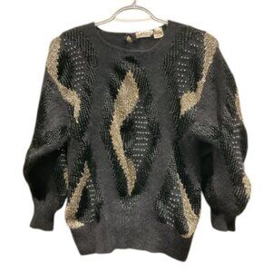 Cavini black and gold cashmere sweater size M
